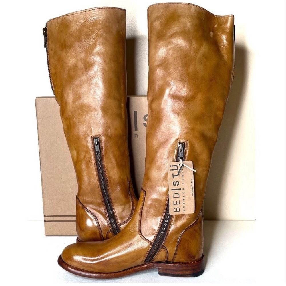 BED STU Tess Windsor Tan Glaze Tall Riding Boots marked 7.5.  More like 6.5 to 7